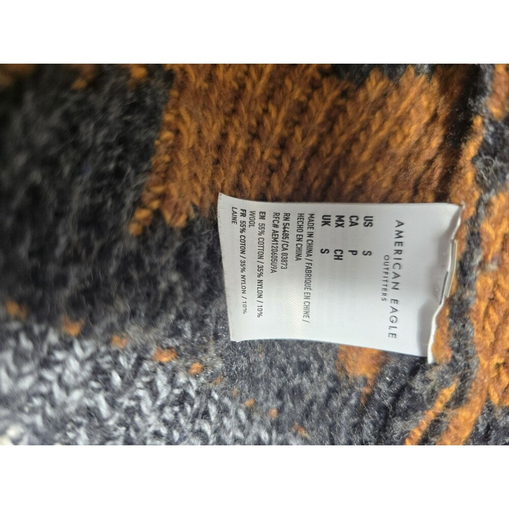 American Eagle Women’s Wool Blend Aztec Southwest Zip Knit Sweater Jacket S/P... - Picture 10 of 14